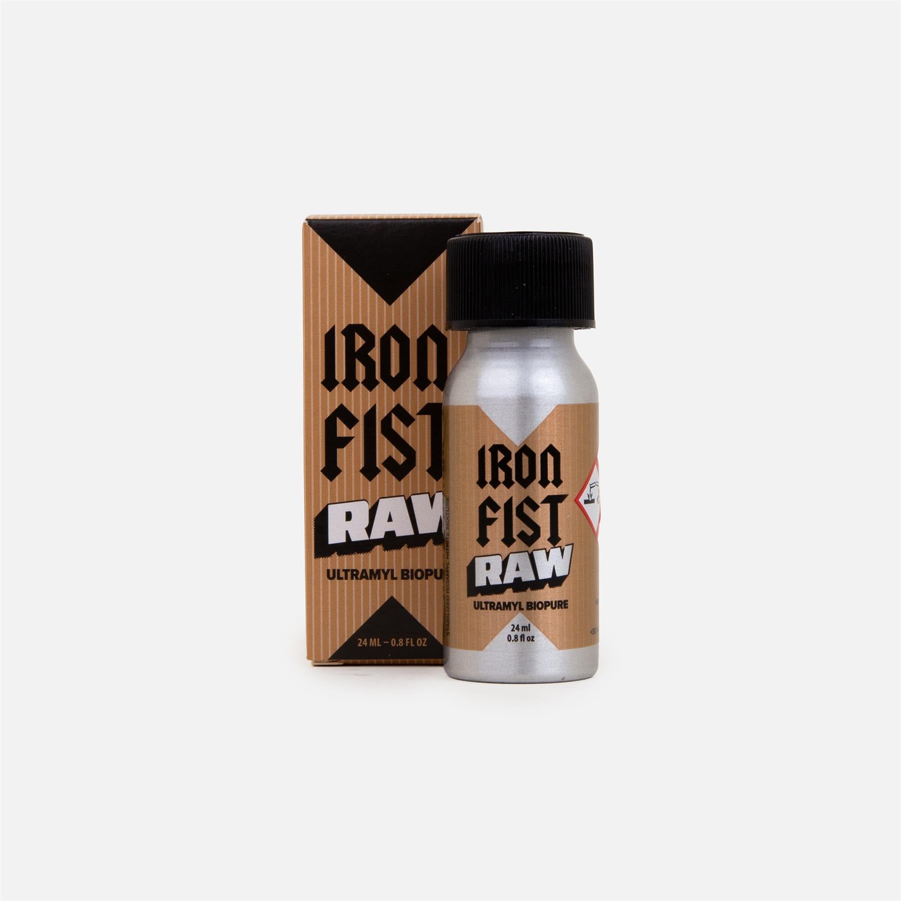 Iron Fist Raw ultramyl biopure bottle and packaging on a white background