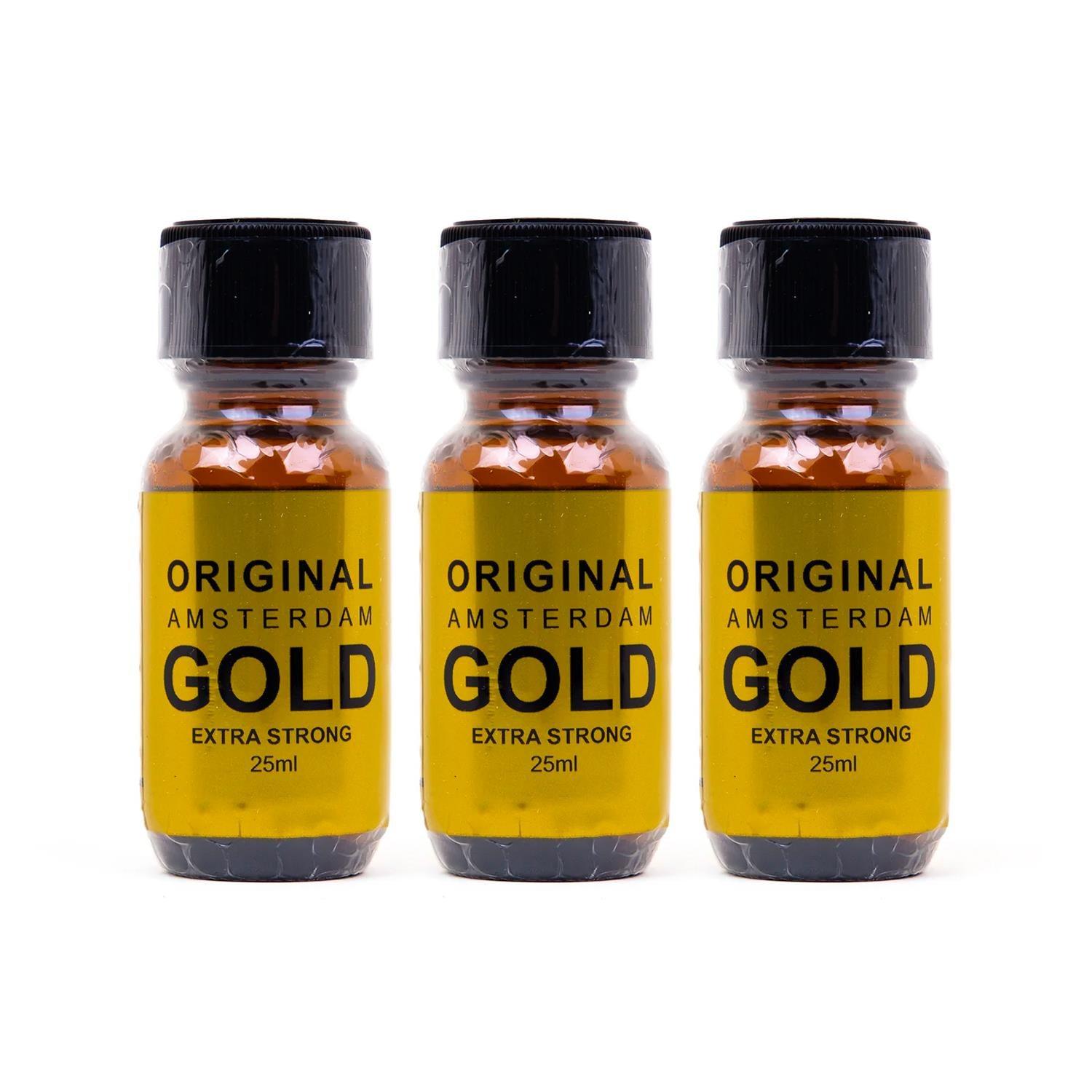 Original Amsterdam Gold, Extra Strong, 25ml, 3-Pack by REGULATION Poppers